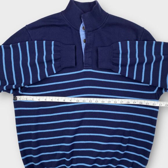 Brooks Brothers Sweater Mens Extra Large 346 Striped Blue Supima Cotton Pullover - Picture 12 of 12